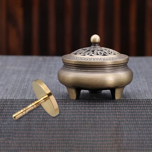 HEALLILY Incense Ash Tool, Incense Burner Powder Press, Seal Stick Shovel, Brass Incense Ash Presser, Incense Burner Accessory, 5cm