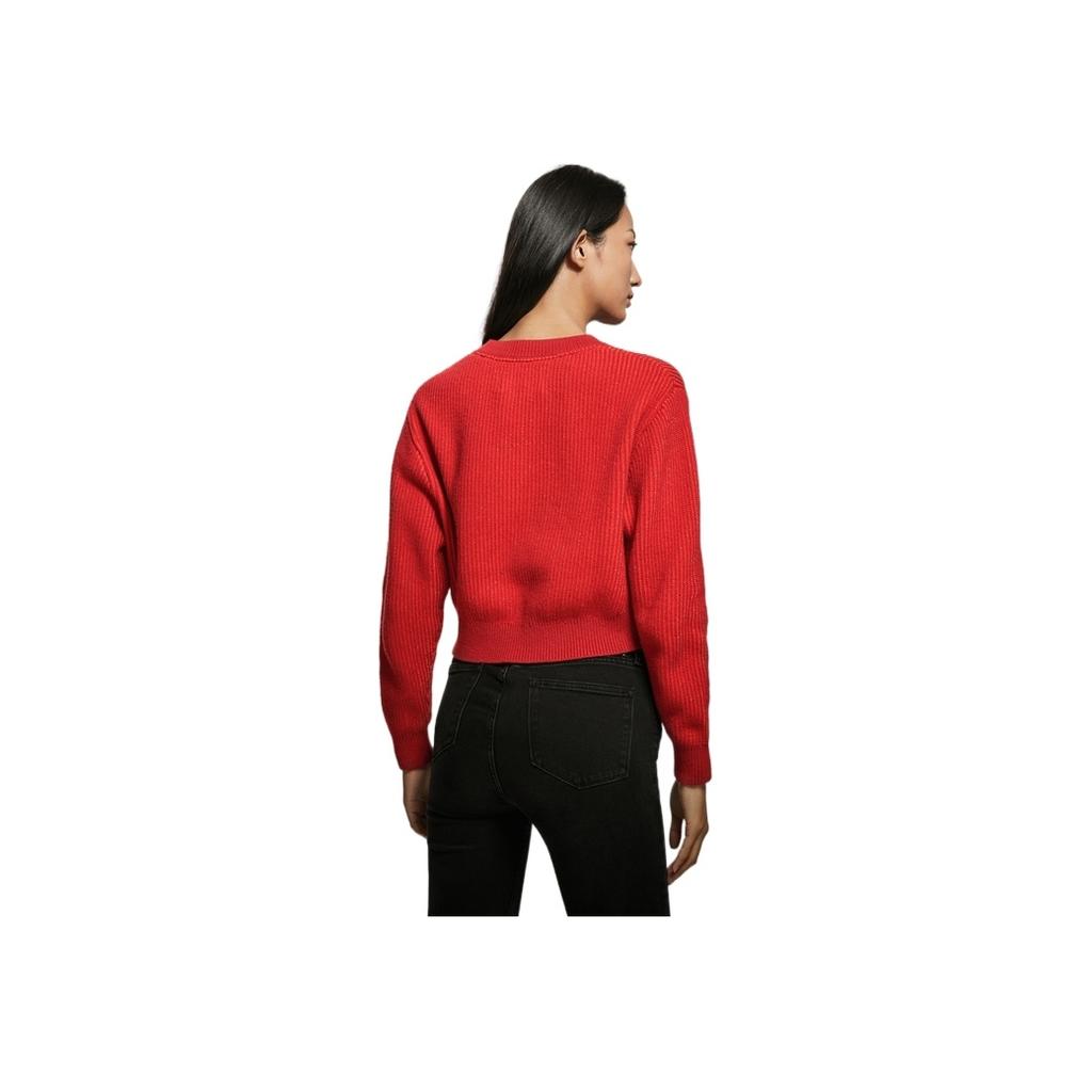 Calvin Klein Lunar New Year Collection Comfortable Delicate Soft Skin-Friendly Knitted Sweater Women Sweater Sunset-Red J222860