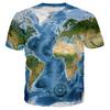 3D Printed Map T-Shirt For Men Funny Animal Pattern Tees Summer Oversized O-Neck Top Harajuku Short Sleeve T Shirts Streetwear