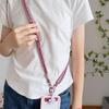 Sweet Colorful Long Cell Phone Lanyard Detachable Anti Lost Phone Shoulder Straps Simple Flower Pendant Mobile Phone Charms