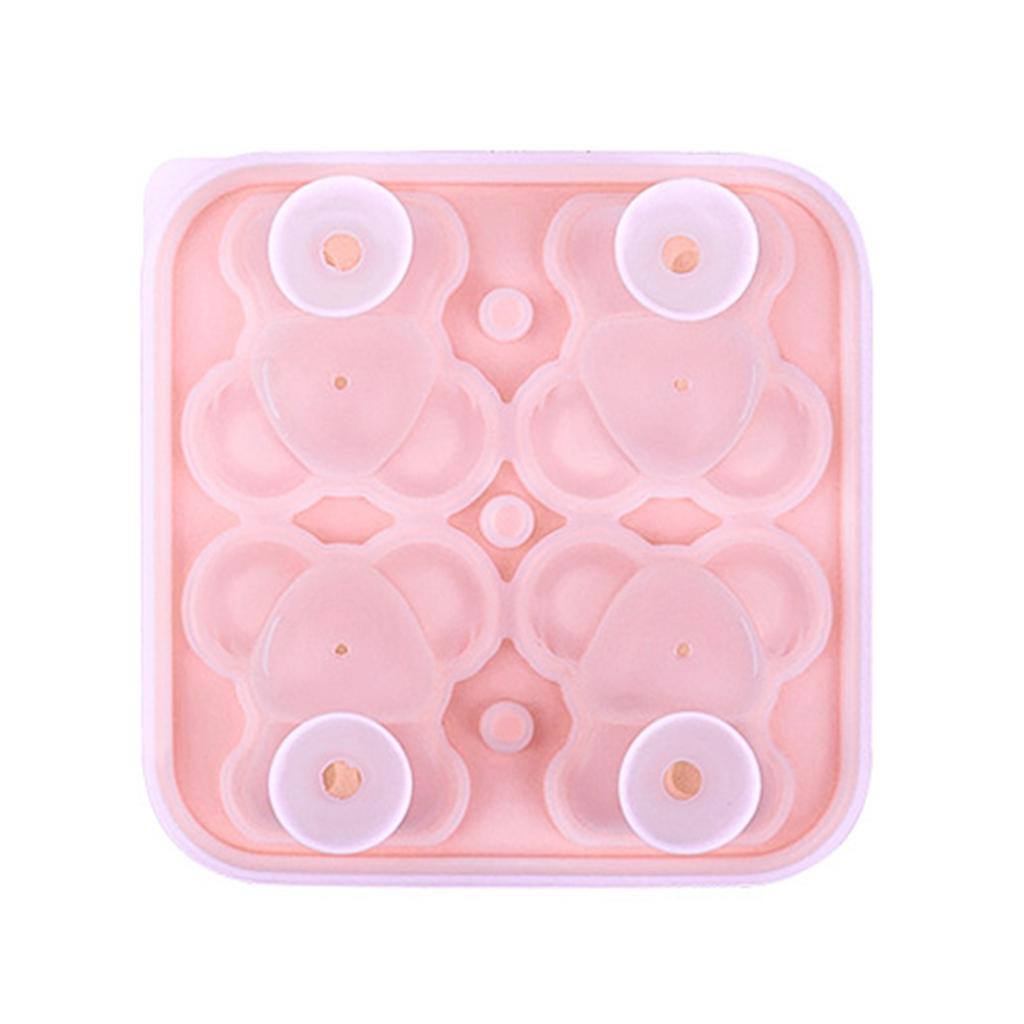 4-Cavity Craft Baking Mould Reusable Silicone Ice Cubes Maker Mould Heat-Resistant for Chocolate Candy Cupcake Topper Decorating