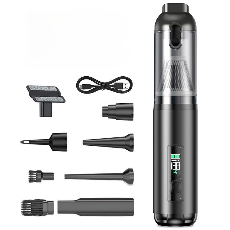 Car Vacuum Cleaner Brushless Digital Display Large Suction Wireless Charging Handheld Small Car Home Mini Car Dust Removal