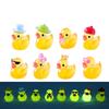 8pcs Luminous Resin Mini Yellow Duckling Miniatures Glow-in-the-Dark Ducks Figurines For DIY Aquarium Garden Decor Home Decor