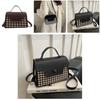 Fashion Plaid Colorblock Retro Crossbody Bag With Unique Material For Casual Daily Use