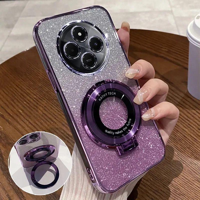 Luxus Gradient Glitzer Ständer Hülle Für Redmi Note14Pro 14 14ProPlus 13Pro 14C 13C 12 10C A5 Weiche Hülle Für POCO X6 F7 X7Pro Hülle