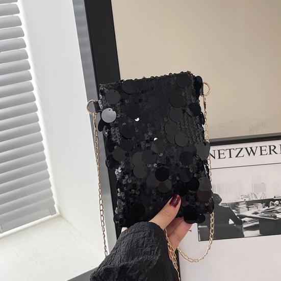 Borsa a tracolla per telefono con paillettes Mini borsa a tracolla scintillante con tracolla a catena Borsa a tracolla Piccola custodia per telefono per donne ragazze Festa Appuntamento Uso quotidiano