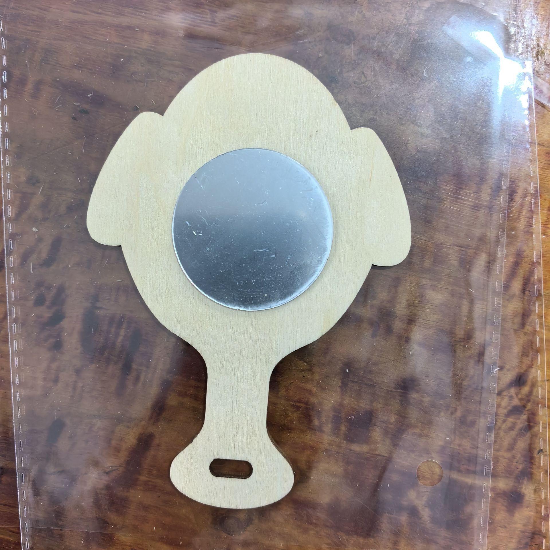 

2pcs DIY Wooden Mirror Mini Wooden Craft Painting Princess Unfinished Mirror for DIY Handmade Craft Party Decorations