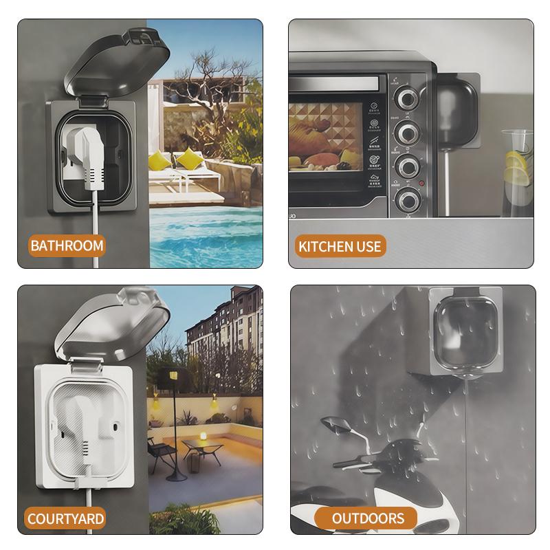 IP65 Waterproof Outdoor Socket, 16A High Power Wall Plate, 250V US/Thai Style 10A Receptacle, Bathroom & Weatherproof Electrical