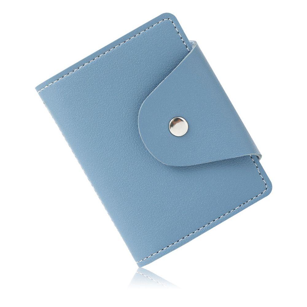 Multi-function Candy Color Purse 34 Card Slots PU Leather Wallet Credit Card Holder RFID Blocking синий