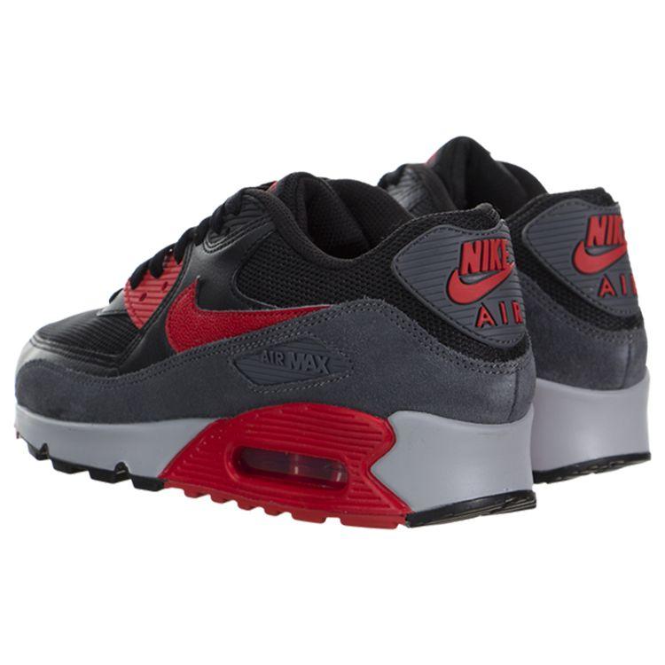 Nike Air Max 90 Retro Fabric Low Top Air Cushion Marathon Running Shoes Women Sneakers Black Red 616730-020