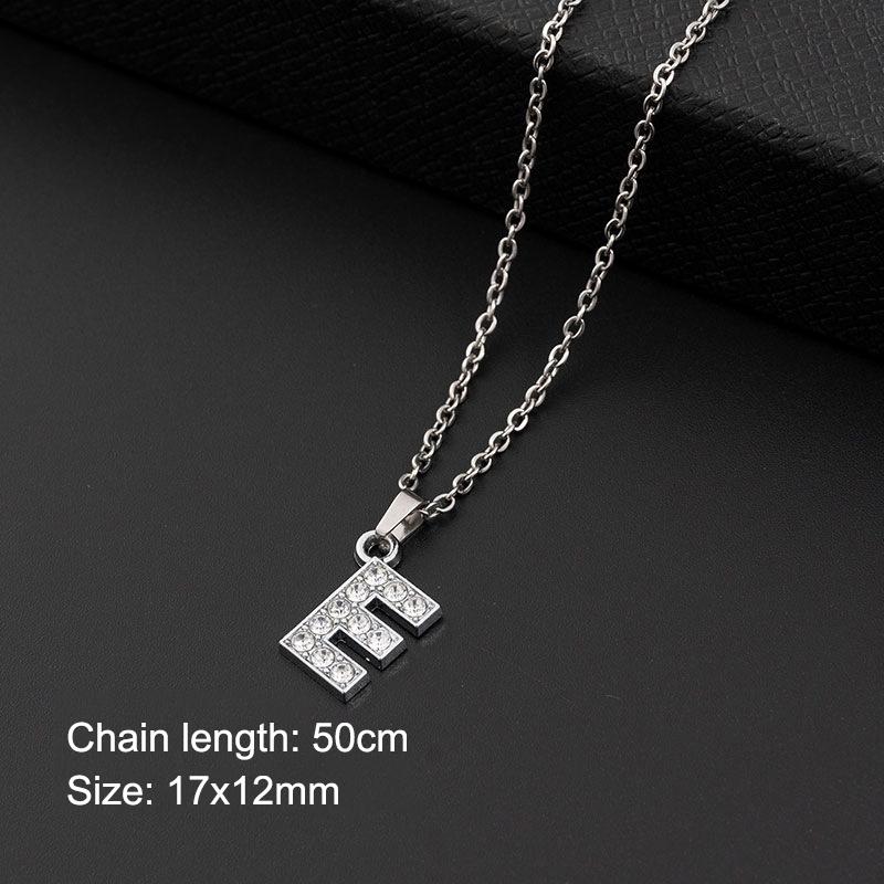 Women Shining Zircon A Z Letter Pendant Necklace 1Pcs Adjustable Clavicle Chain Personalized Jewelry for Birthday Present