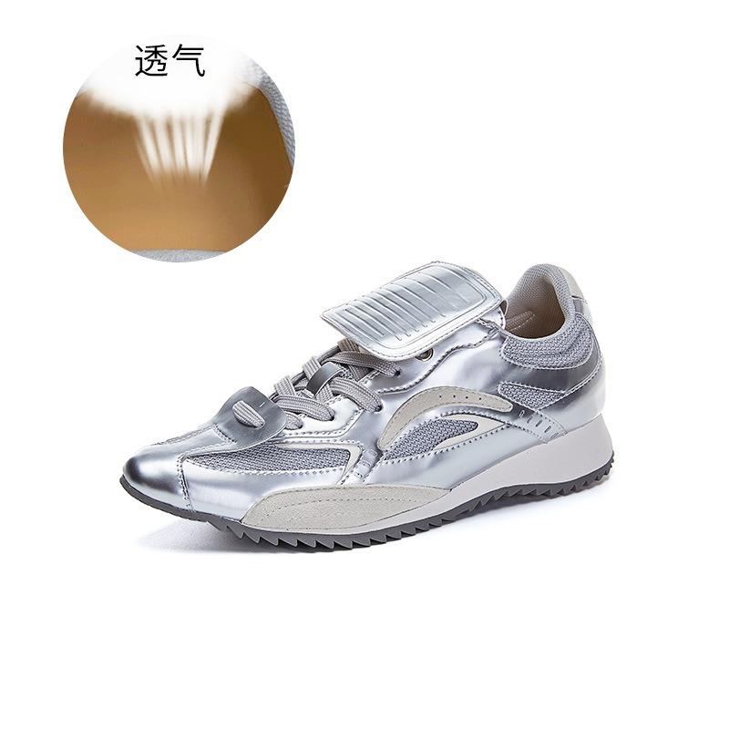 Chaussures de papa en cuir pour femmes automne nouveau pointu polyvalent chaussures de sport chaussures à plateforme décontractées pour femmes mode chaussures pour femmes tendance