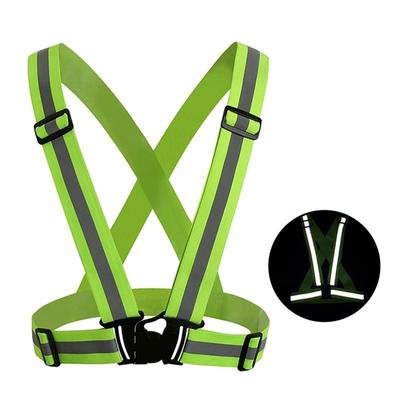 Gilet de sécurité réglable avec sangles réfléchissantes pour course de nuit et équitation, bande élastique pour adultes et enfants
