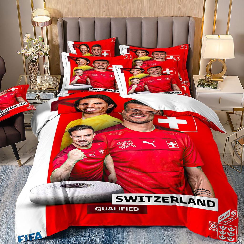 Home Textile Quilt Set Four-Piece World Cup Football 3D Printing Three-Piece Bedding