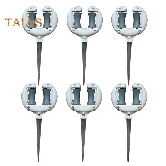 

Направляющая для шланга, садовый держатель для шланга с роликами, вставная направляющая для шланга, удерживает шланг вне цветочных клумб, защищает растения для точного полива 6pcs белый