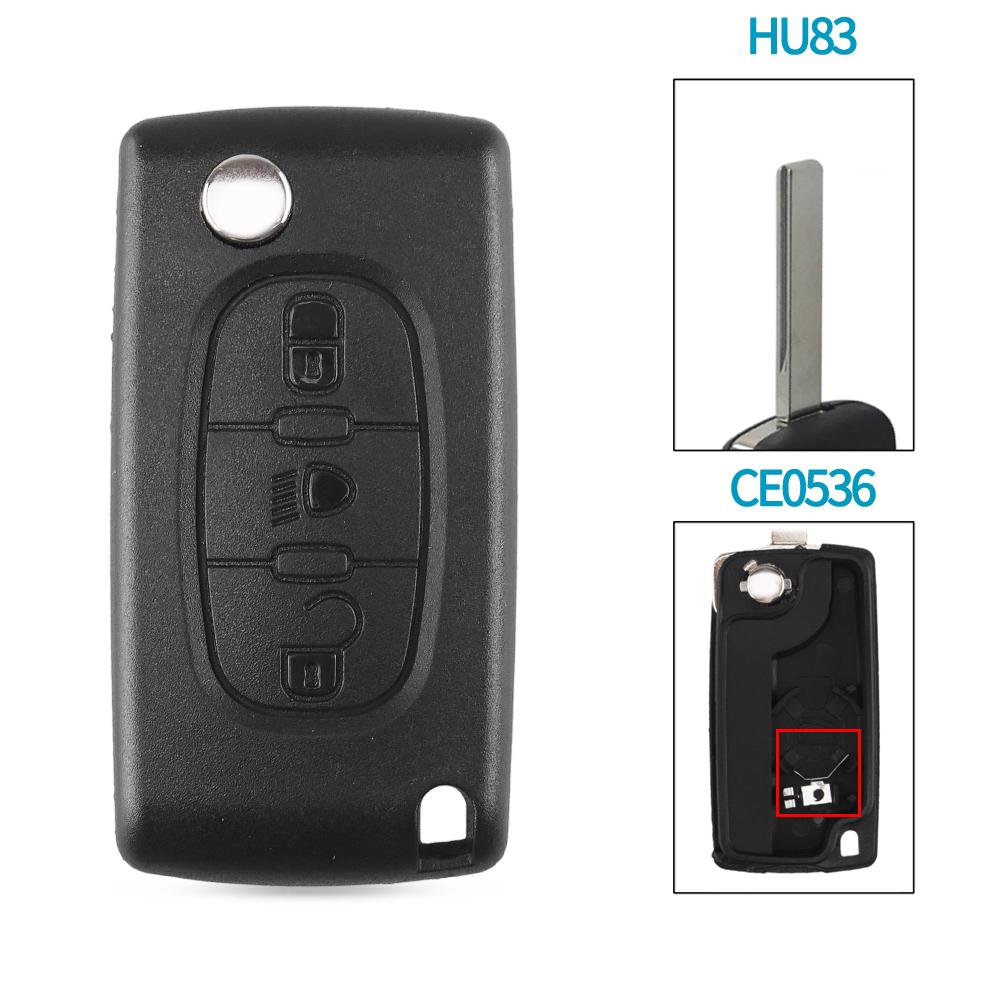 KEYYOU 10pcs 2/3 Buttons Car key Case for Peugeot 207 307 308 407 607 807 For Citroen C2 C3 C4 C5 C6 Flip Car Key shell