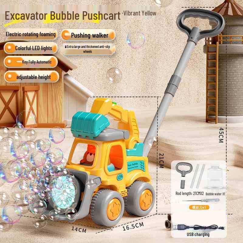 Automatic Bubble Blowing Stroller Toy: Electric Bubble Gun & Baby Walker