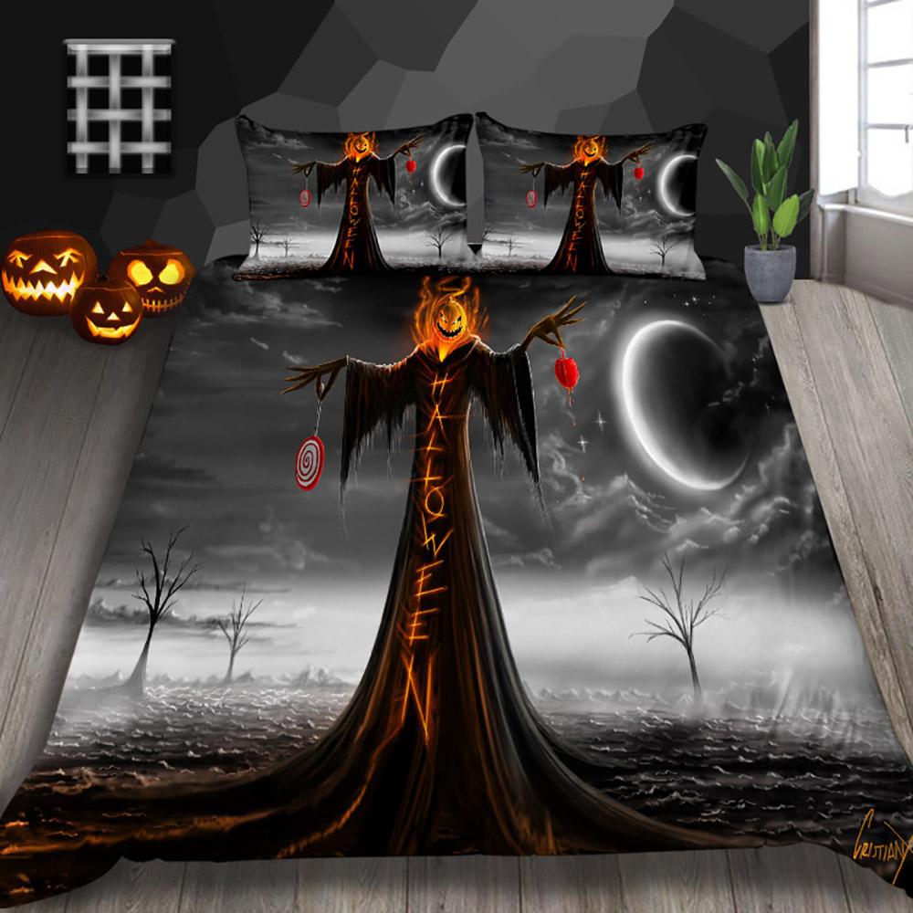 Halloween Duvet Cover Set Thumbedding Halloween Decor Mysterious Forest Bedding Set Double Queen King Size Quilt Cover