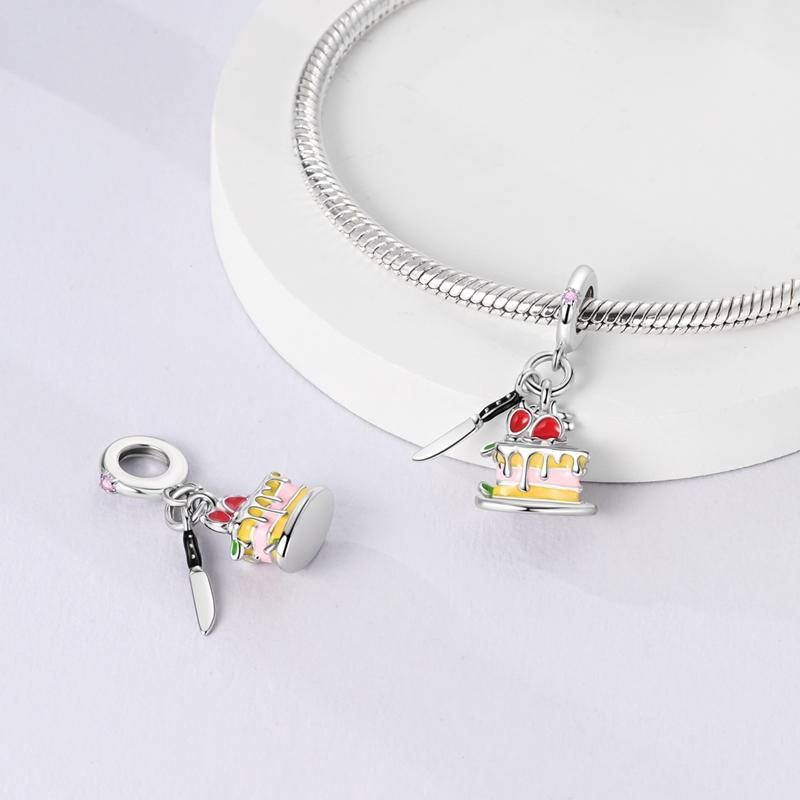 Birthday Cake Knife Pendants Copper Original Beads Fit Original Charms Bracelet Beads Jewelry Gifts For Women