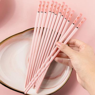 5 párů potravinářských hůlek tepelně odolných lehkých hůlek z růžového třešňového květu pro domácnost
