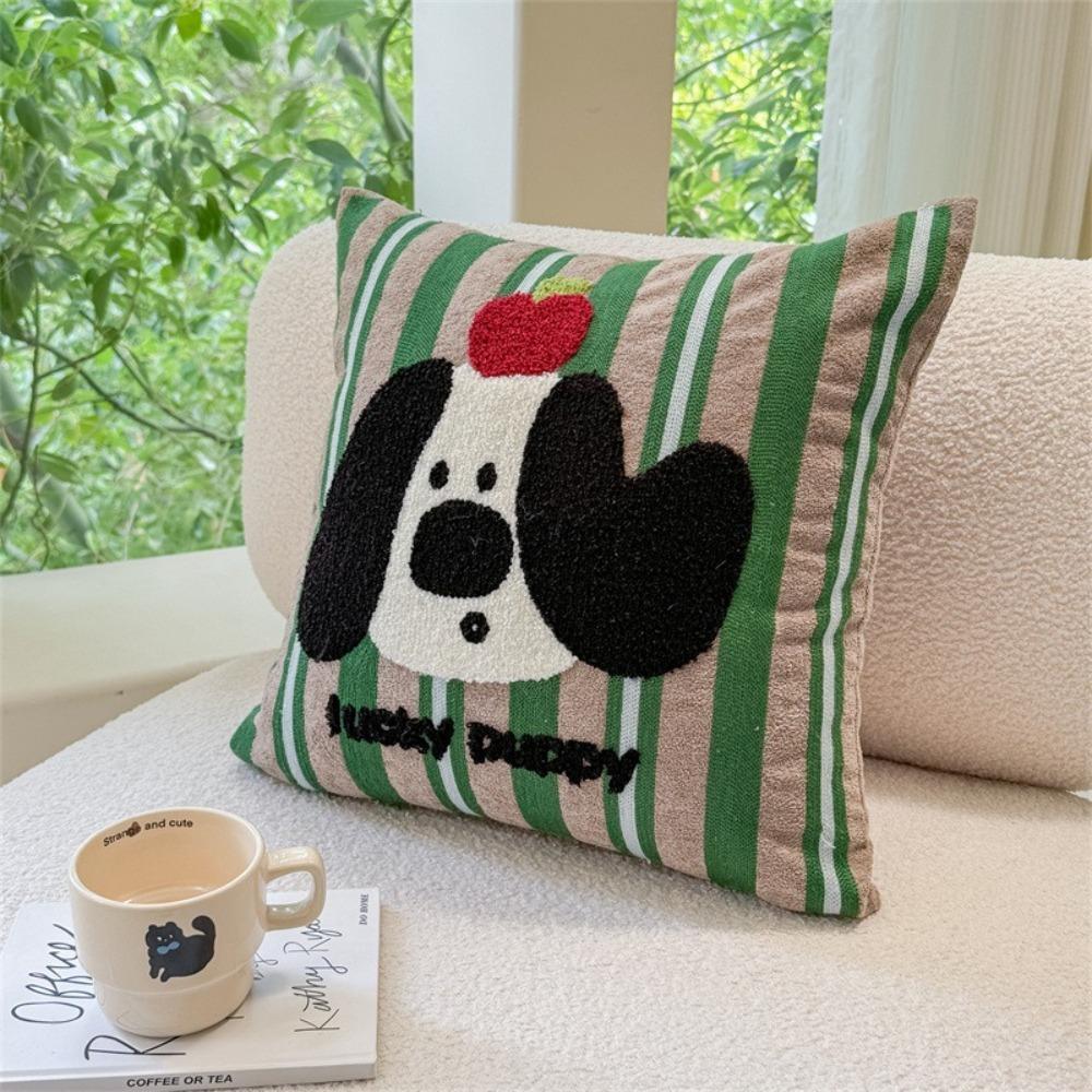 Towel Embroidery Cartoon Pillow Cover Washable Cushion Cover Creative Pillow Shell  Home Decor