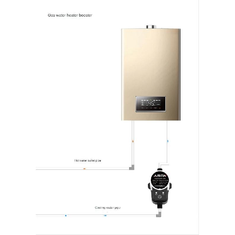 AISITIN Bomba Booster Bomba de Agua sin Escobillas 16m 24v IP56 Pome Controlador de Presión Automático Hogar Aumento Calentador de Agua