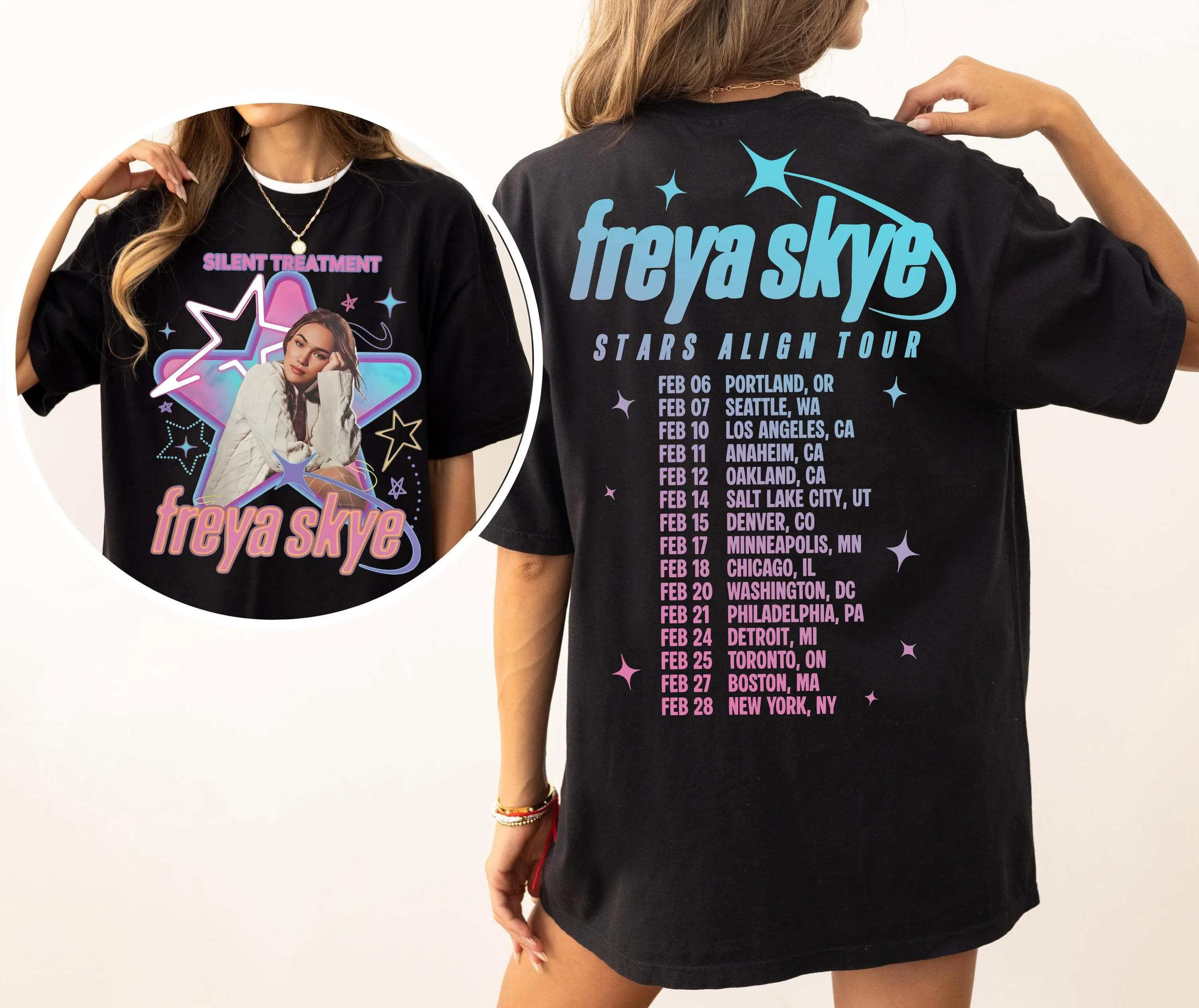 

Retro Freya Skye Silent Treatment Shirt Stars Align Tour 2026 Festival Tee Disney Channel Zombies 4 Nova Bright 4XL