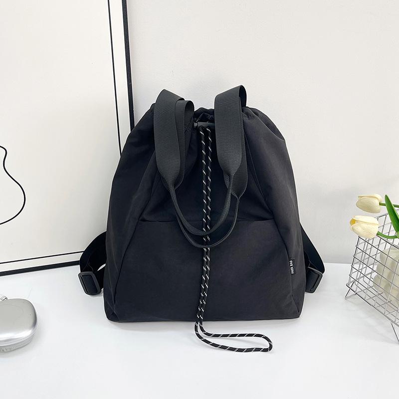 

Многофункциональный рюкзак женский новый модный повседневный наплечный рюкзак большой вместимости на шнурке сумка-ведро рюкзак чёрный