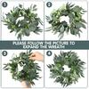 Thinkday 4 Pcs Eucalyptus Candle Ring Small 4 Inch Center Mini Artificial Wreaths Green Floral Leaves Pillar Holder Centerpieces for Wedding Door