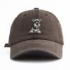 1pc Schnauzer Print Washed Baseball Cap for Adults  Minimalist Retro Style Casual Soft Adjustable Dad Hat Perfect As Gift