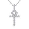 European American Trend S925 Sterling Silver 5mm Moissanite Cross Pendant Men's Gold Rhodium-Plated Christian Hip Necklace