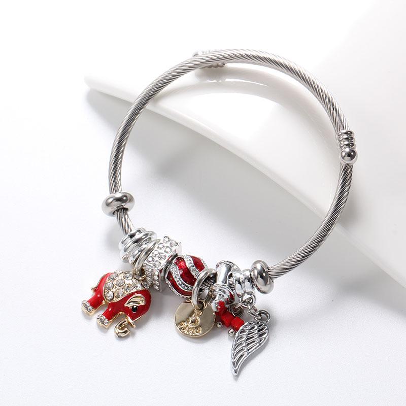 Titanium Steel Stainless Steel Adjustable DIY Thai Elephant Leaf Bracelet