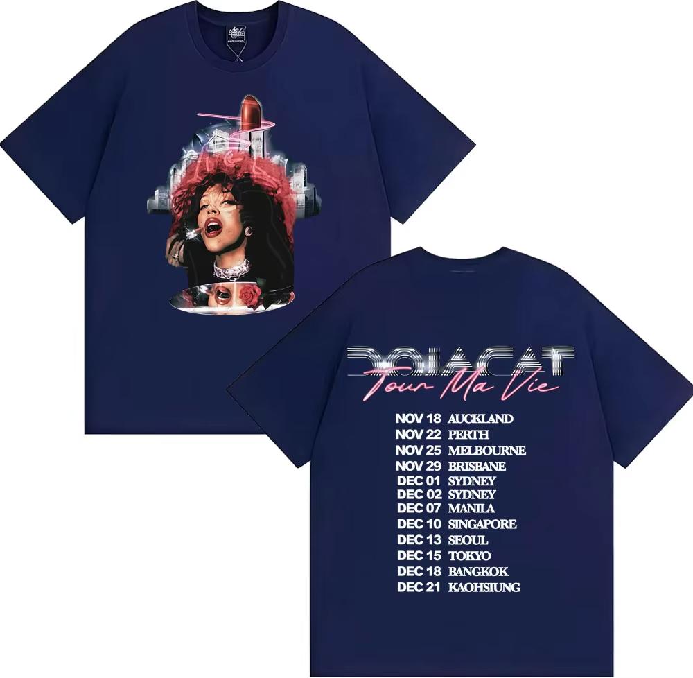 Singer Doja Cat Ma Vie World Tour 2026 Merch Tshirt Men Women Harajuku Streetwear Retro T Shirt High Quality Fashion Casual Top