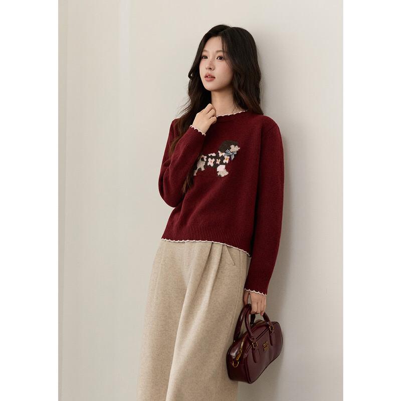 Women's Puppy Jacquard Sweater