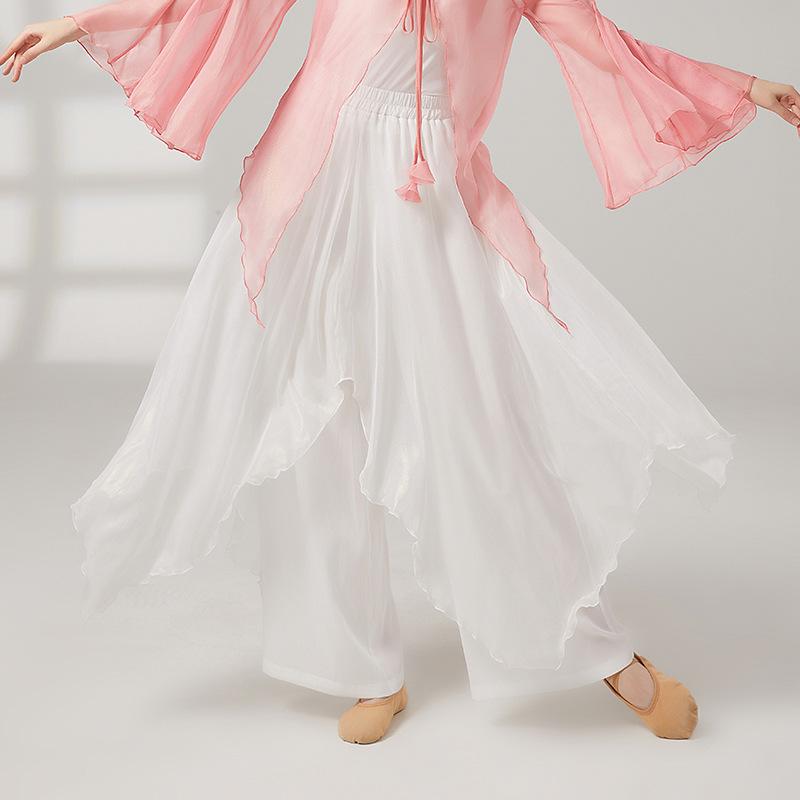 

Women Modern Dance Loose Wide-Leg Pants Elegant Ballet Dancing Training Ladies Costume Chinese Folk Dance High Waist Trouses XS
