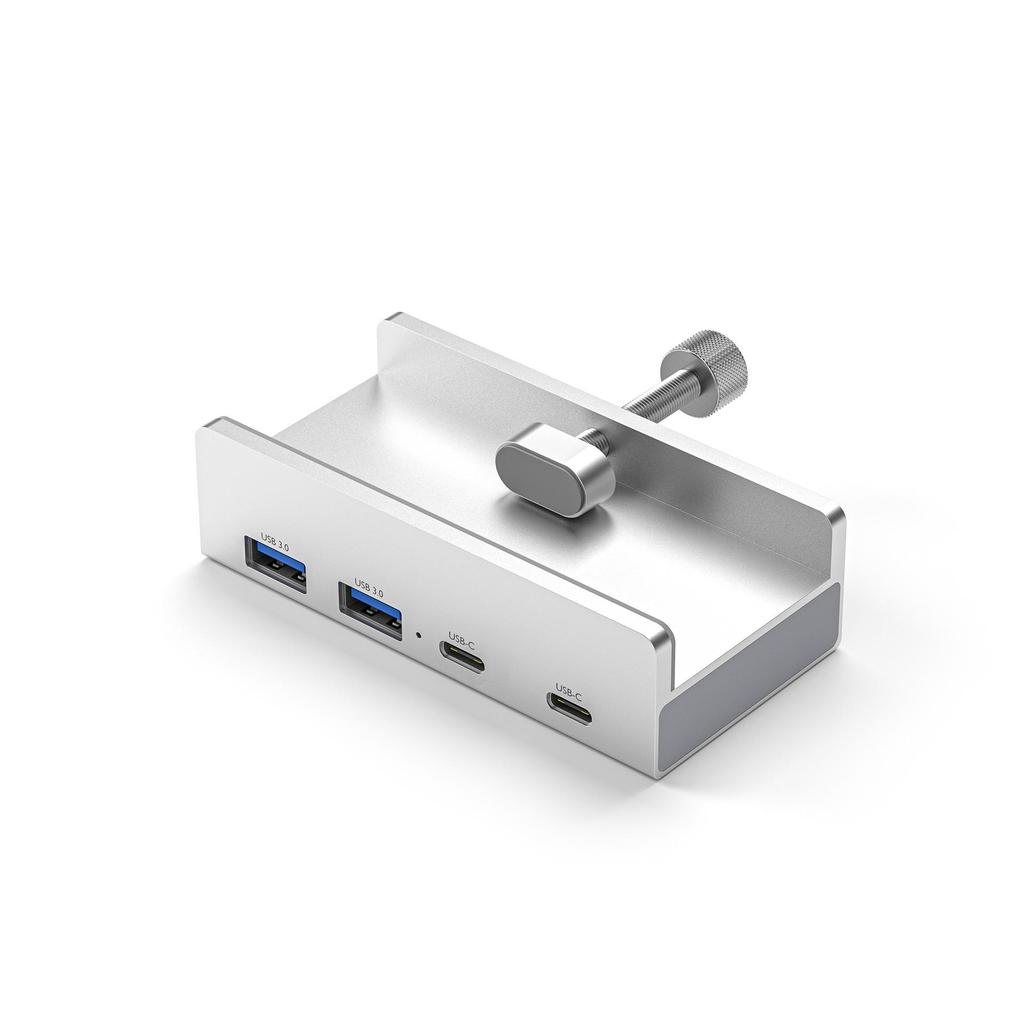 USB 3.0 Hub with Back Clip and Power Splitter - 1 to 4 Port Expansion Dock