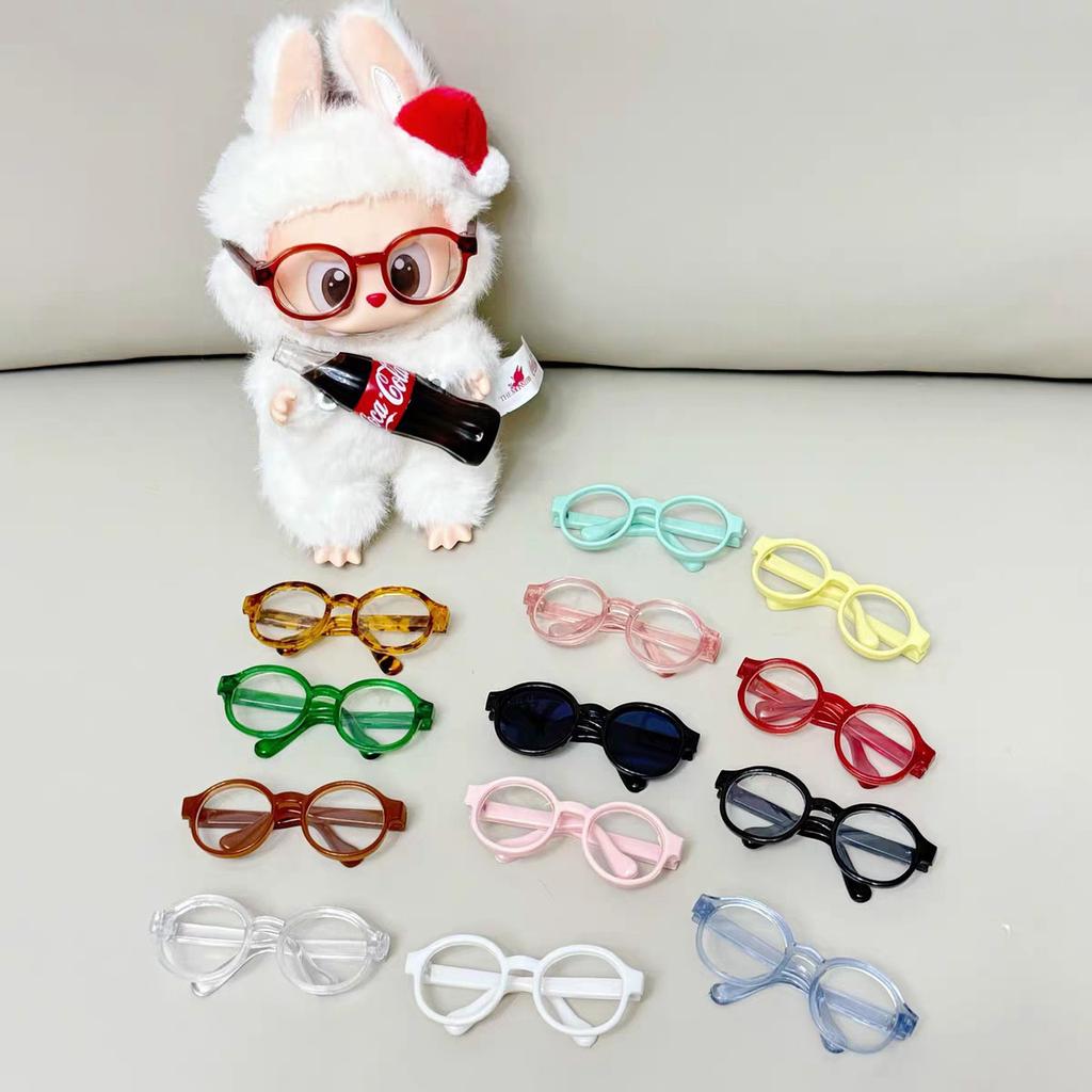 6.5cm Glasses for 10/15cm Labubu Dolls Glasses Cute Plastic Glasses Delicate Workmanship for Dolls Toy Glasses Accessories