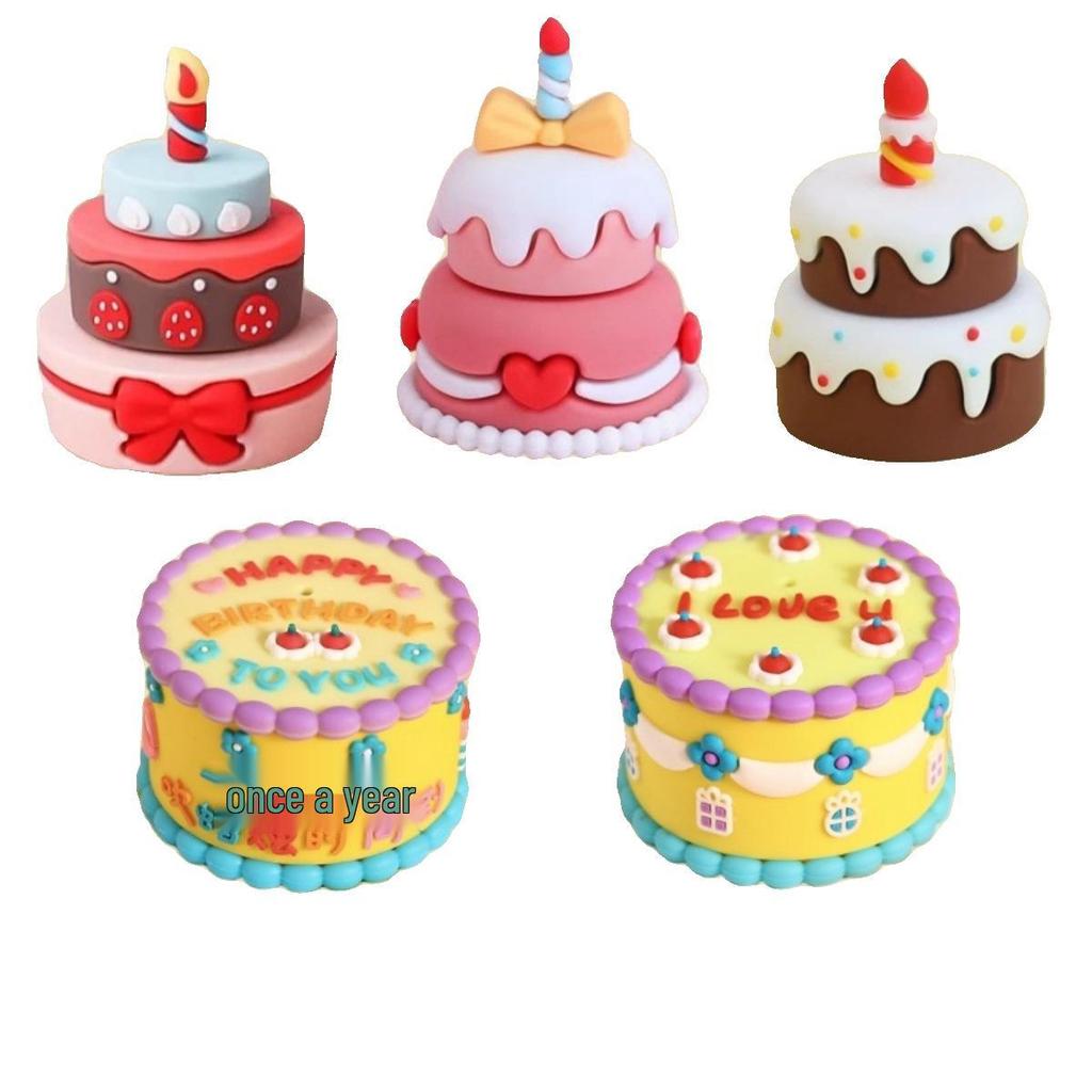 3D Weiche Gummi Mini Cupcake Dekoration Ornamente für Kindergeburtstagsverkleidung