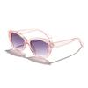 Colorful Cat Eye Sunglasses: Adorable Sticker Round Frame, Gradient Tint Glasses, Trendy Eyewear