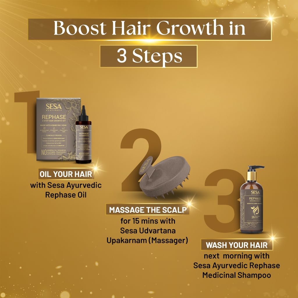 Sesa Ayurvedic Rephase Medicinal Shampoo 300Ml For Thicker Hair Growth And Frizz-Free Shine With Natural Herbal Formula