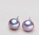 Genuine Freshwater Pearl Stud Earrings Women,Gorgeous White Natural 925 Silver Pearl Earring Jewelry Wife Birthday Gift Black 7-8mm
