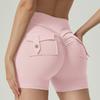 High Waist Pocket Yoga Pants Shorts Sports Women's Hip Lift Peach Hip Flared Fitness Pants