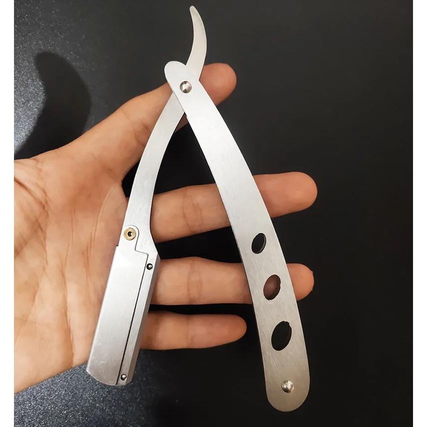 

Парикмахерская мужская бритва с прямыми краями, парикмахерская бритва, ножи, ручное бритье и уход за бородой, сменные лезвия, бритва для мужчин