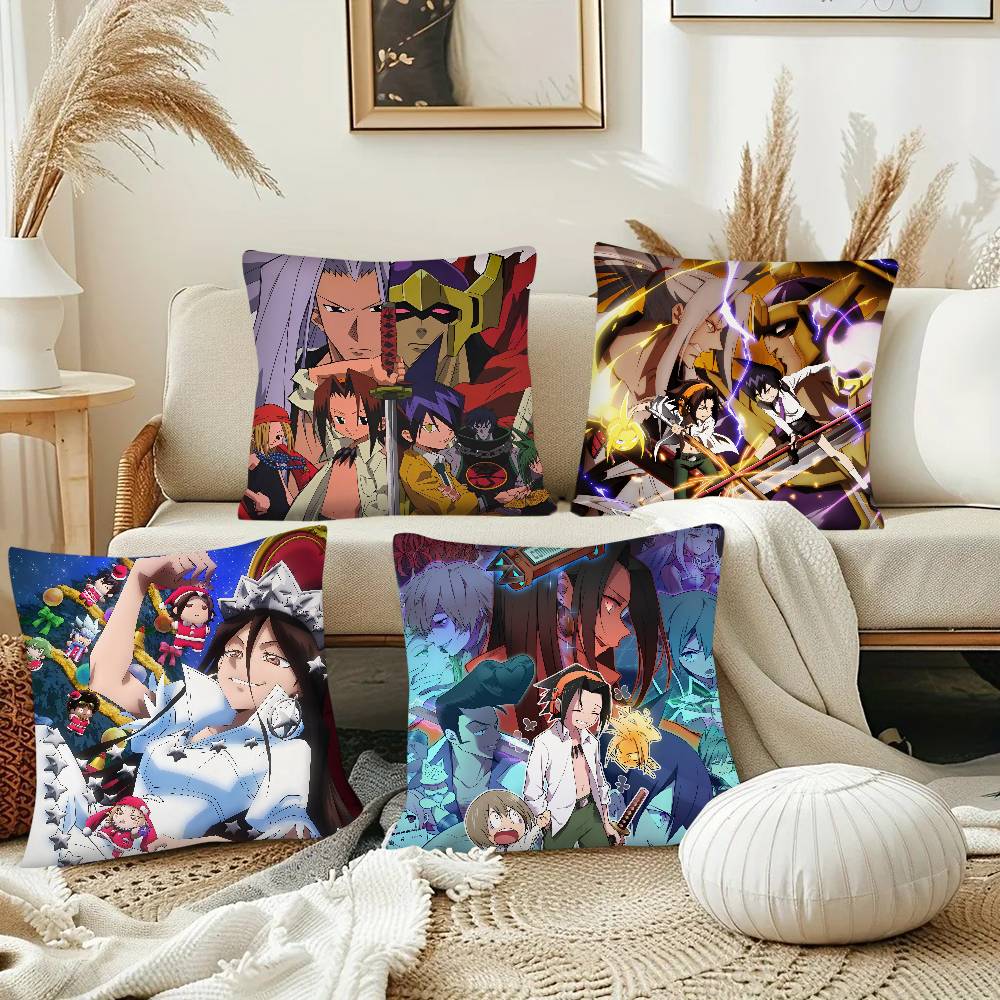 Anime Shaman King Pillow Case Fashion Square Pillowcase Bedroom Sofa Room Ins Decoration Leisure