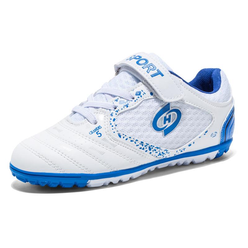 

1314 Children s Football Shoes Low Top Leather Surface Velcro Flat Bottom Elementary School Boys Girls Training Sports 36 белый