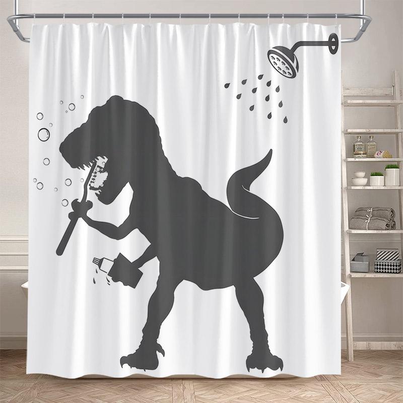 Funny Cartoon Bathing Cats Shower Curtains Cute Animals Pet Cat Kids Bath Curtain Polyester Children Bathroom Decor With Hooks