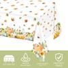 3 Pieces Fall Pumpkin Tablecloth Thanksgiving Tablecloth Autumn Harvest Maple Leaf Table Cover for Fall Thanksgiving Party Supplies, 54 X 108 Inch