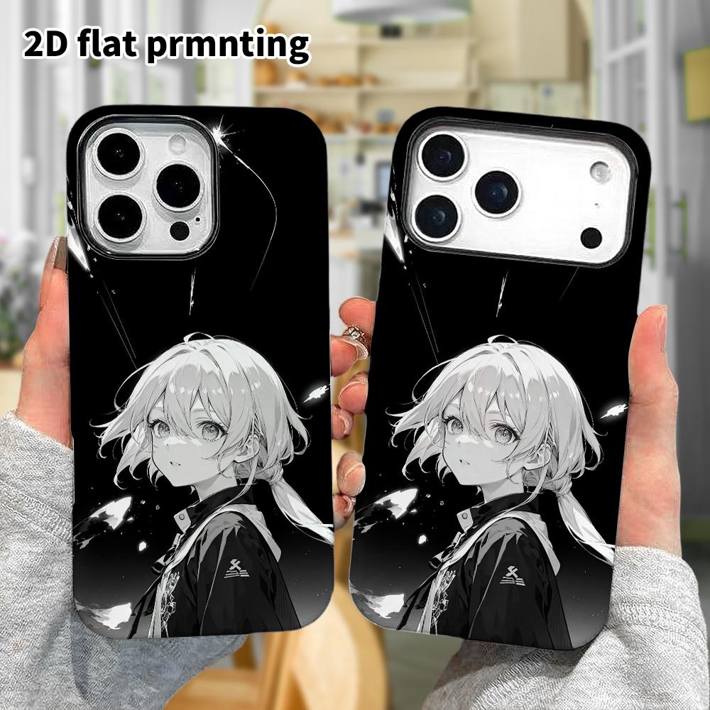 Phone Case: 2D flat, suitable for iPhone 18 17 16 15 14 13 12 Pro, anime girl, perfect Christmas and Halloween holiday gift