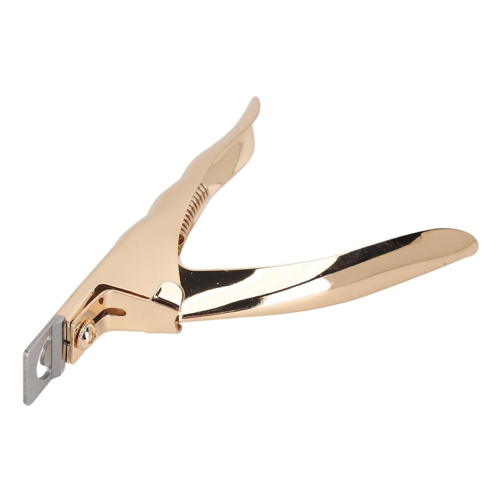 Straight Edge Nail Tip Cutter Gold Color Acrylic Nail Clipper Manicure Cutter Tool  DIY Nail Art