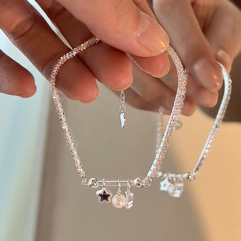 925 Silver Butterfly Bracelet for Girl Bead String Design Insect Fashion Versatile Jewelry Gift